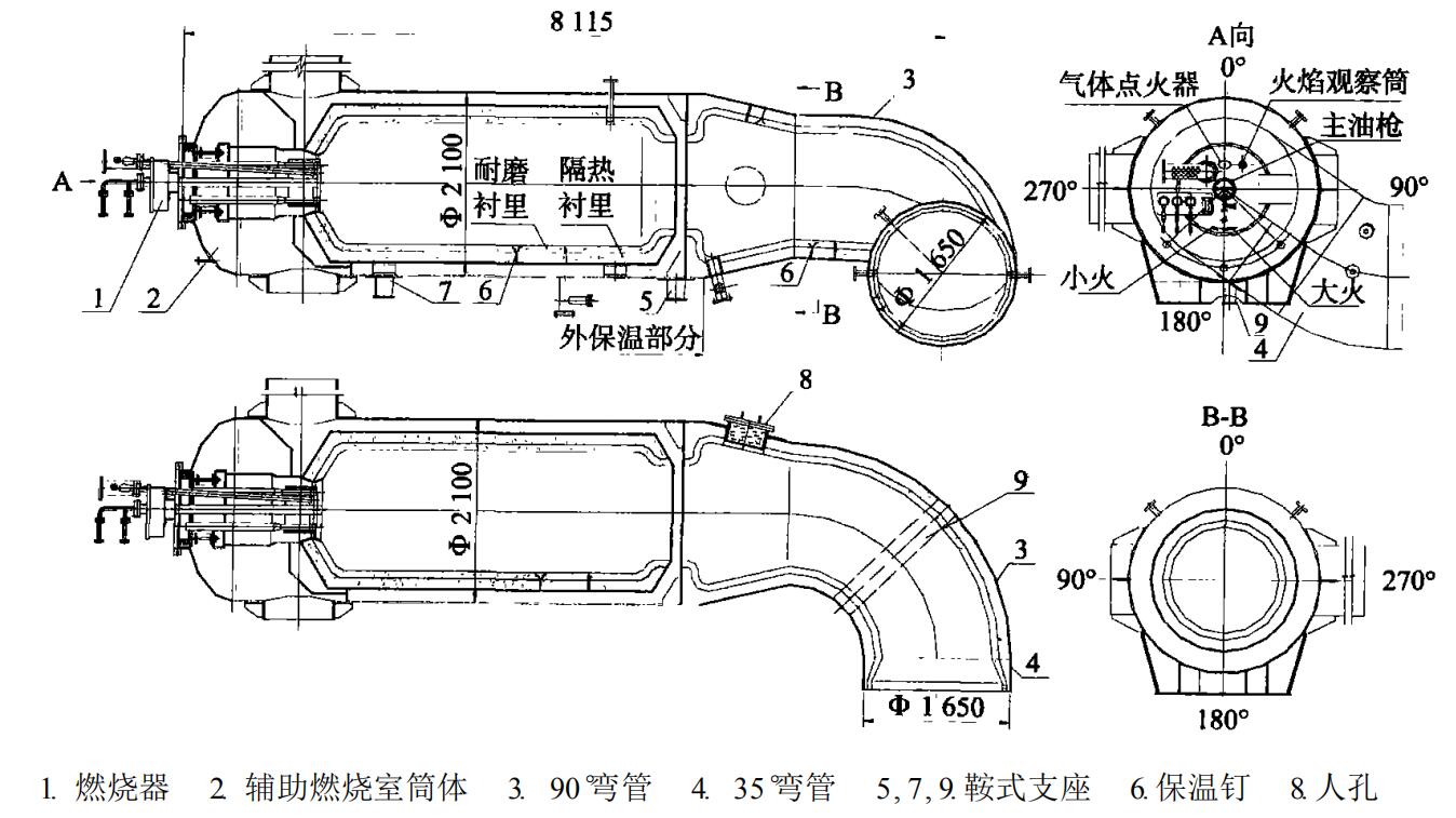 輔助燃燒室結構簡(jiǎn)圖